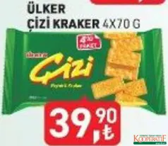 ÜLKER ÇİZİ KRAKER 4X70 G fiyat ve kampanya bilgisi